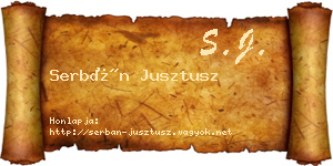 Serbán Jusztusz névjegykártya